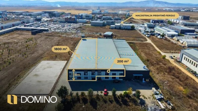 Warehouse for rent 1800m²+200m² in Llapllasellë
